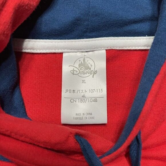 Mickey Mouse Hoodie Women XL Red Cropped Big Print Light Weight Sweater Ladies - Picture 5 of 9